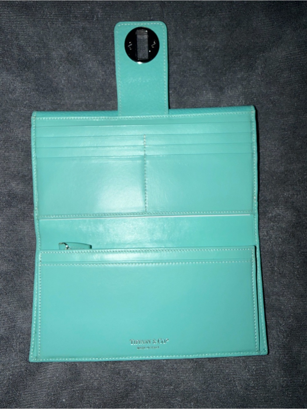 Tiffany & Co. Continental Turnlock Leather Wallet in Tiffany Blue - Picture 7 of 9
